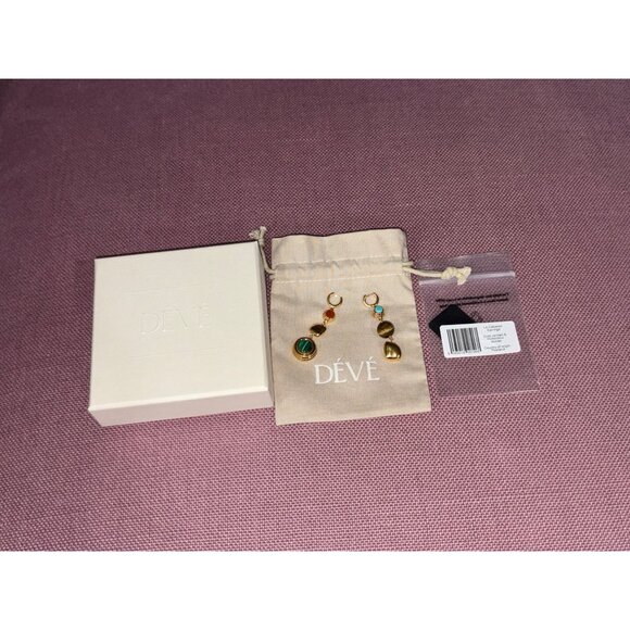 DEVE Le Cabanon Earrings in Sterling Silver & Multicolor New Womens Dangle - Picture 4 of 6